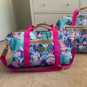 Lilly Pulitzer over the shoulder duffle bag